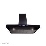 هود آروما مدل 1026 (فلت) 90cm شیشه مشکی و استیل