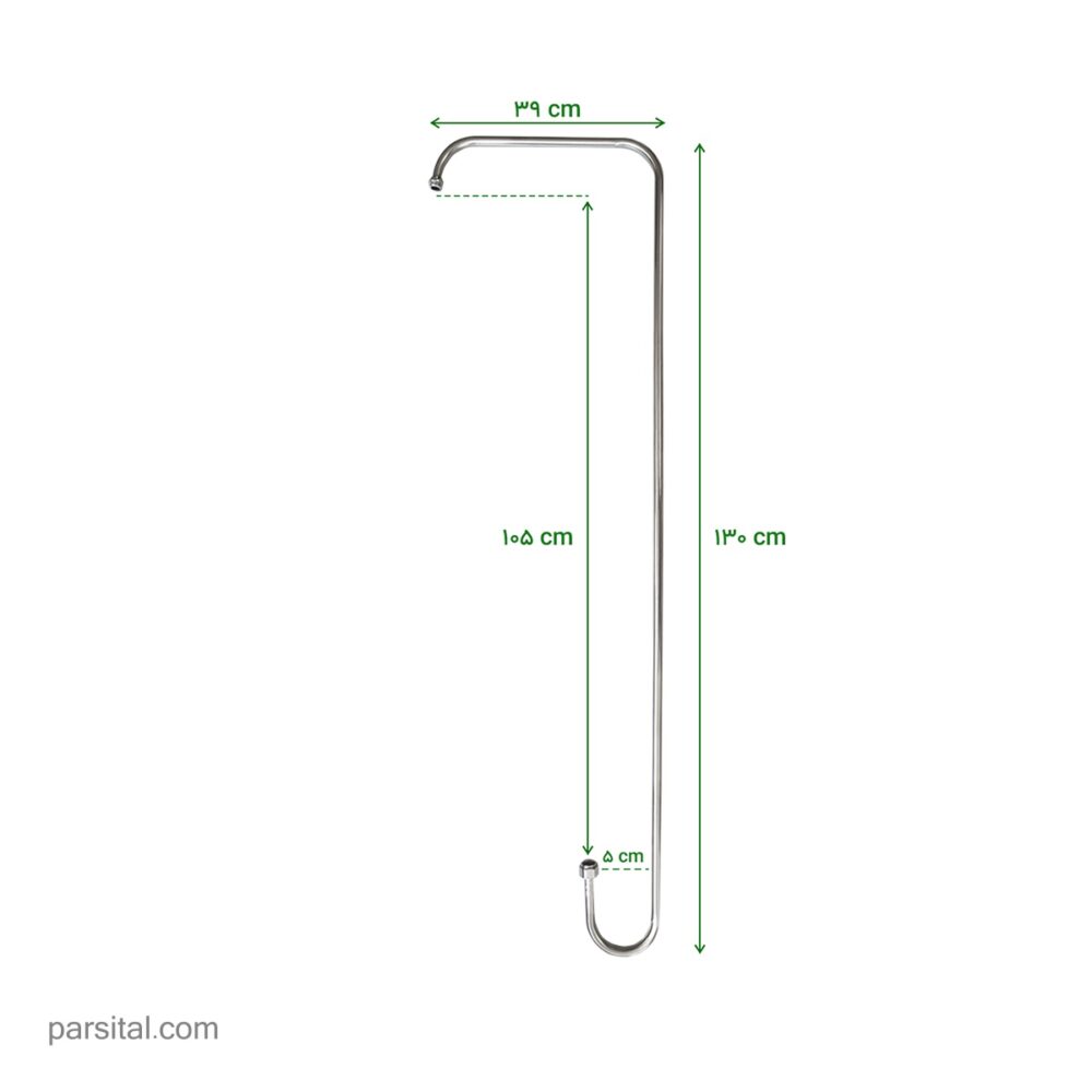 علم دوش عصایی هاشمی استیل ( ارتفاع 130 سانت )
