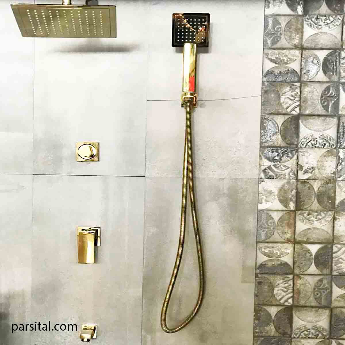 لوازم (متعلقات) حمام توکار کلار مدل لاکچری فلت تیپ 3 طلایی