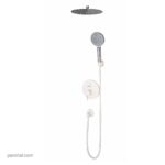لوازم (متعلقات) حمام توکار کی دبلیو سی مدل زو تیپ 3 سفید یونیورسال با گوشی استیل 25cm