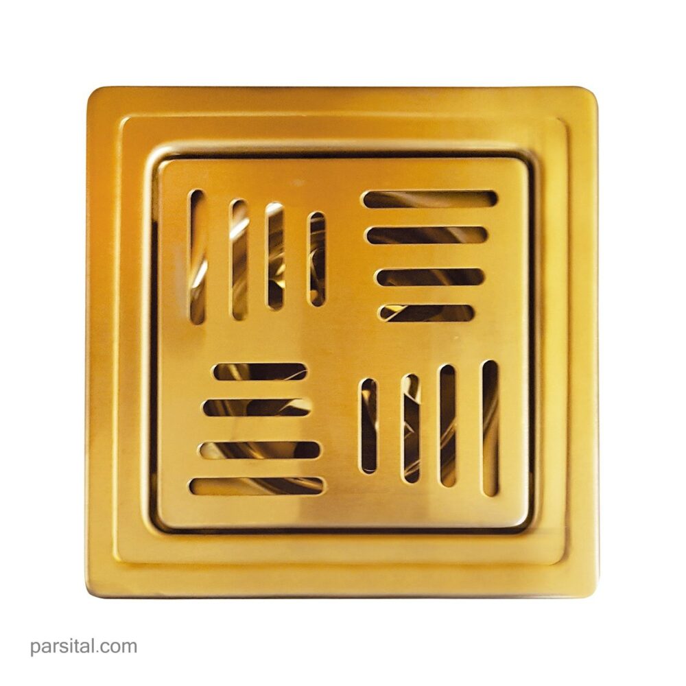 کفشور ماژین 15×15 خروجی 100 استیل طلایی (طرح تایوانی)