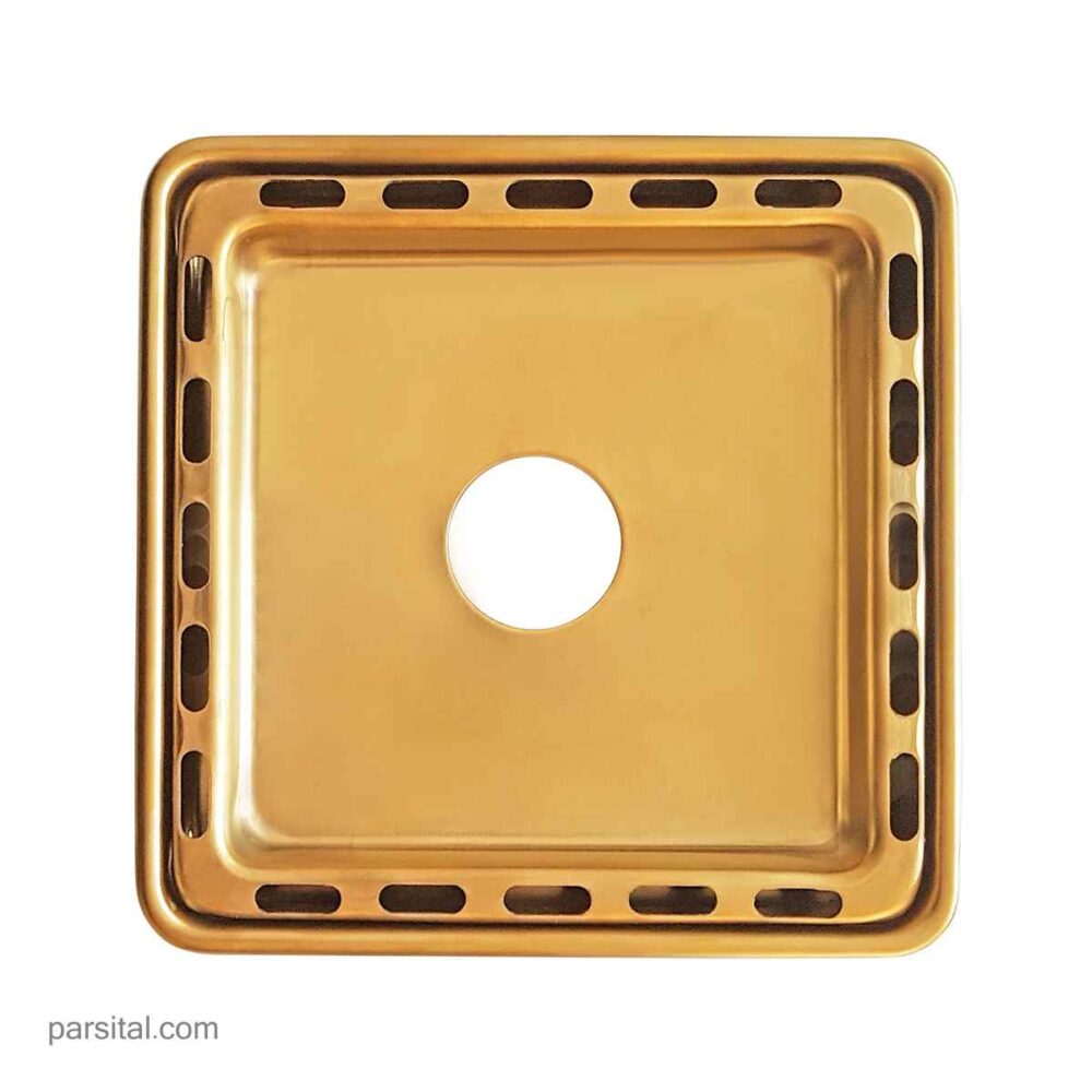 کفشور ماژین سرامیک خور استیل مربع 11×11 طلایی