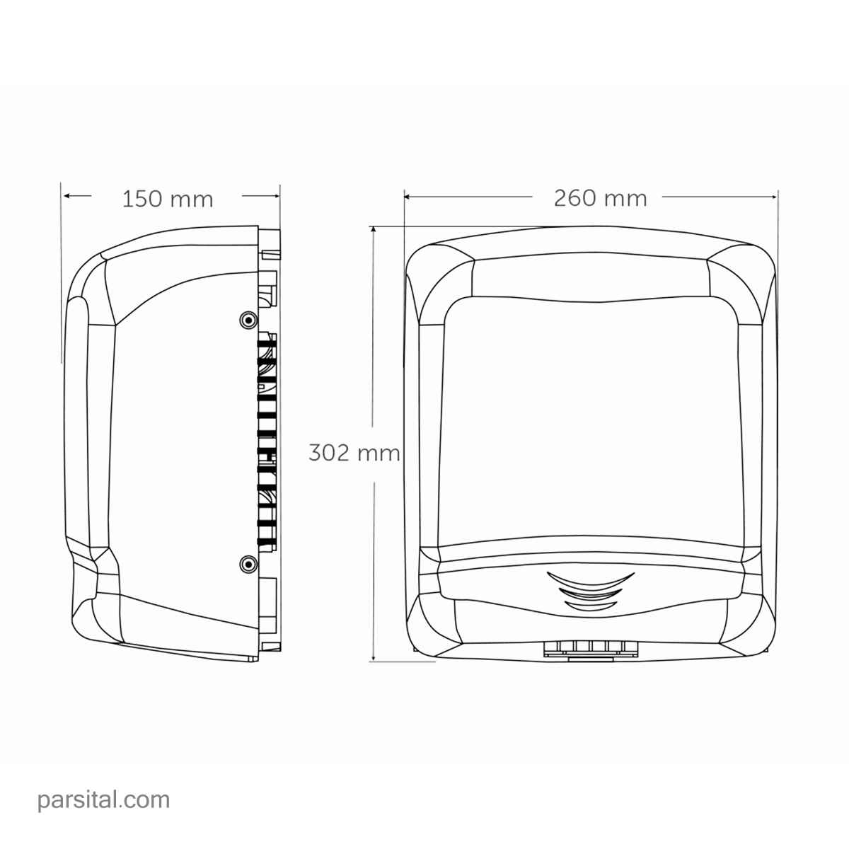 دست خشک کن مدیکلینیک مدل m99ac کروم