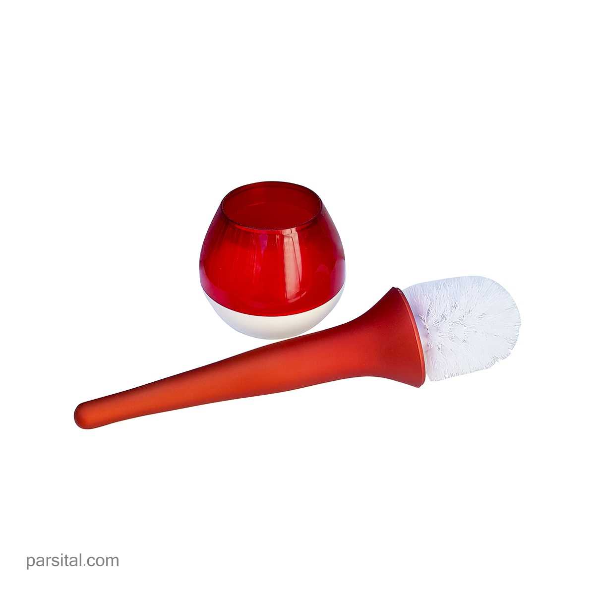 برس توالت نگین مدل کلاسیک دوار سفید قرمز