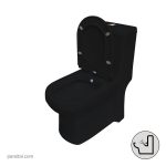 توالت فرنگی رسی مدل آنیسا بیده دار مشکی