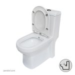 توالت فرنگی رسی مدل آنیسا بیده دار سفید