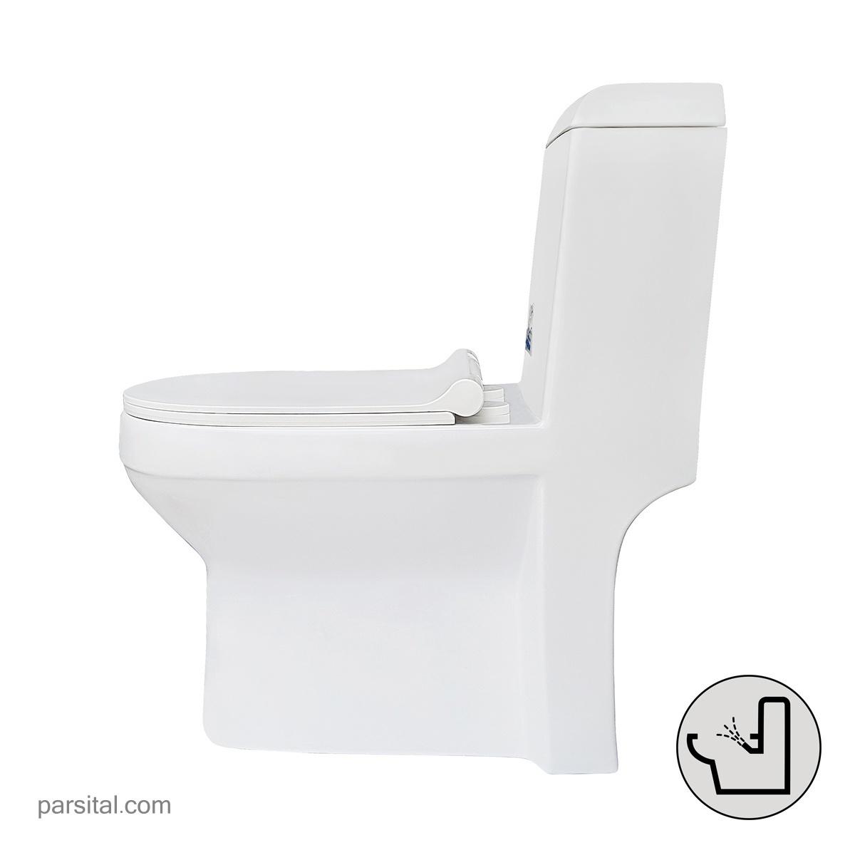 توالت فرنگی رسی مدل آنیسا بیده دار سفید