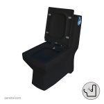 توالت فرنگی رسی مدل لاریسا بیده دار مشکی