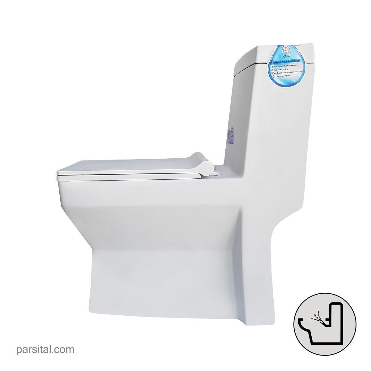 توالت فرنگی رسی مدل لاریسا بیده دار سفید