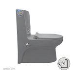 توالت فرنگی رسی مدل مدیسا بیده دار طوسی