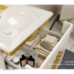 کابین تک روشویی ورتا مدل هاوانا سفیدمات طلایی